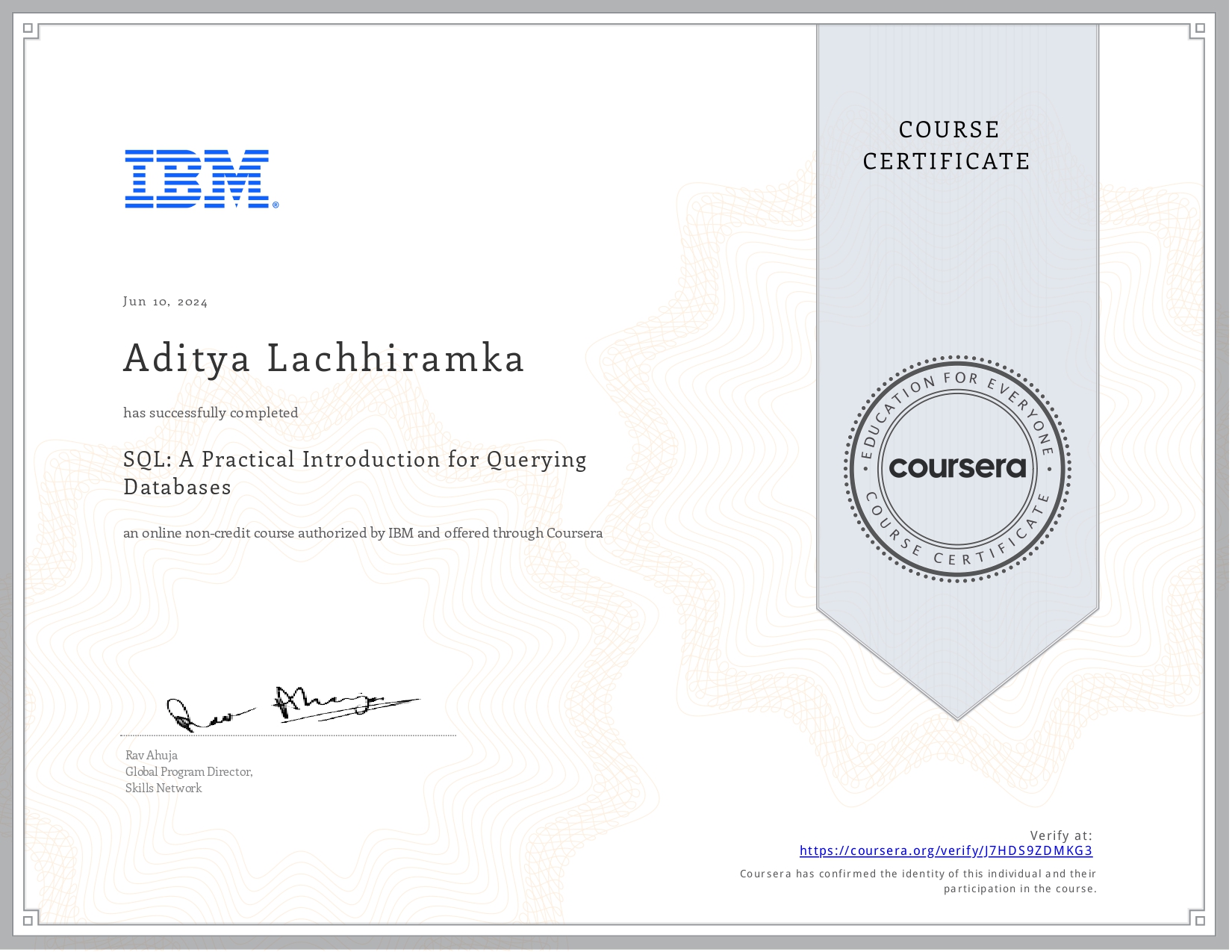 Certificate 1